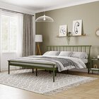 Cama King Em Aço Begônia Cabecasa Madeiraoriginals Verde Musgo