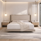 Cama King Estofada Viena – Luxo, Cabeceira Alta, Estrutura Ma