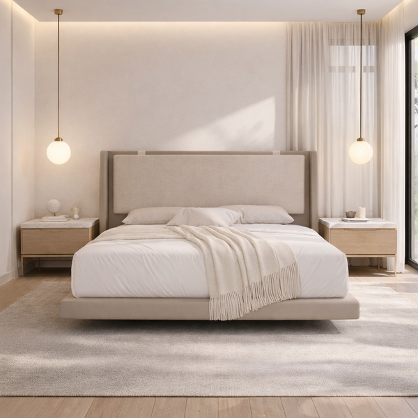 Cama King Estofada Viena – Luxo, Cabeceira Alta, Estrutura Ma