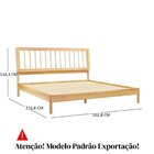 Cama King Frame 100 % Madeira Maciça  Natural Pine