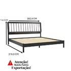 Cama King Frame 100 % Madeira Maciça  Preto