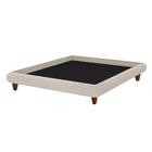 Cama King Japonesa 210cm Pés Madeira Haru Linho Off White - S