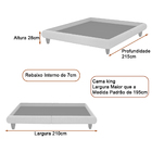 Cama King Japonesa 210cm Pés Madeira Haru Linho Off White - S