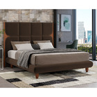 Cama King Japonesa 210cm Pés Madeira Haru Veludo Marrom - Sal