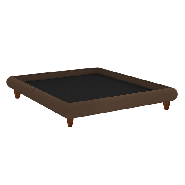 Cama King Japonesa 210cm Pés Madeira Haru Veludo Marrom - Sal