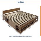 Cama King Multifuncional Madeira Maciça Irara Cabecasa Madeir