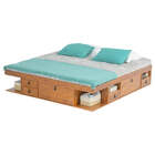 Cama King Size Com Gavetas Bali - Nozes - Meu Móvel De Madeira