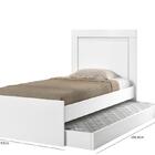 Cama Luara Solteiro Branca Com Auxiliar E 2 Colchões Cambel