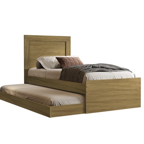 Cama Luara Solteiro Com Auxiliar Freijó – Vj Móveis