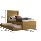 Cama Luara Solteiro Com Auxiliar Nature – Vj Móveis