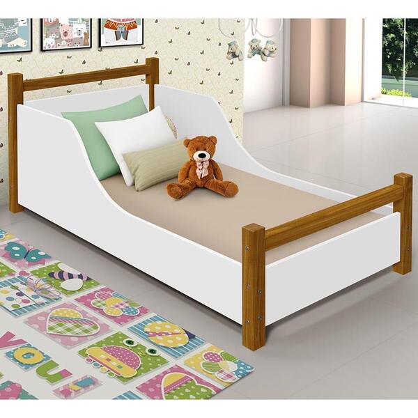 Cama Luna Infantil Montessoriana Mdf Proteção Lateral