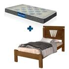 Cama Madeira Maciça Rustica Solteiro Imbuia Atraente Com Colc