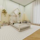 Cama Meia Casinha Infantil Proteção Ludika Madeira Pinus Refl