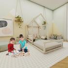 Cama Meia Casinha Infantil Proteção Ludika Madeira Pinus Refl