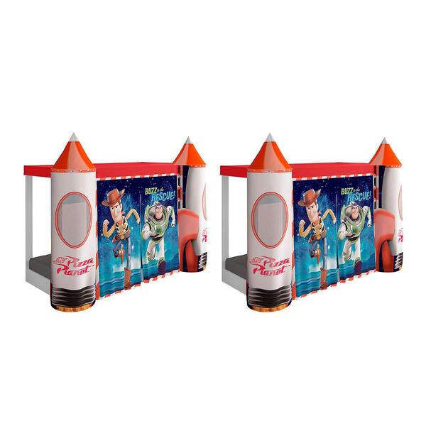 Cama Mini Com Dossel Carouge Branco E Vermelho