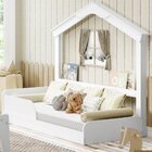 Cama Mini Montessori Com Casinha Porta-livros  Branco