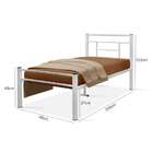 Cama Moderna Solteiro Aço Resistente Qualidade Branca