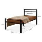 Cama Moderna Solteiro Aço Resistente Qualidade Preta