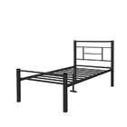 Cama Moderna Solteiro Aço Resistente Qualidade Preta