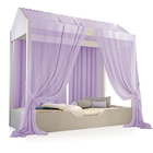 Cama Montessori Casa Juvenil Com Véu Lilás