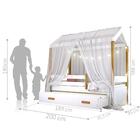 Cama Montessori Com Auxiliar Cordão Led E Dossel