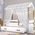 Cama Montessori Com Auxiliar Cordão Led E Dossel