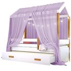 Cama Montessori Com Auxiliar Cordão Led E Dossel