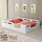Cama Montessori Com Proteção Lateral Casal Branca  Mc Barreto