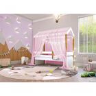 Cama Montessori Exclusiv Fio De Luz Colchão E Voal Rosa