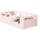Cama Montessori Juvenil Acompanha Colchão Rosa