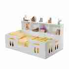 Cama Montessori Juvenil Com Livreiro 4 Compartimento Branca M