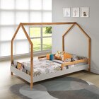 Cama Montessori Moana 140x95x205 Cm Cinza/amêndoa
