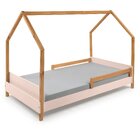 Cama Montessori Moana 140x95x205 Cm Rosa/amêndoa