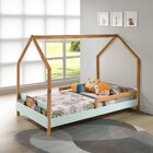 Cama Montessori Moana 140x95x205 Cm Verde/amêndoa