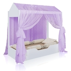 Cama Montessoriana 1,94 M Com Voal Lilás E Colchão