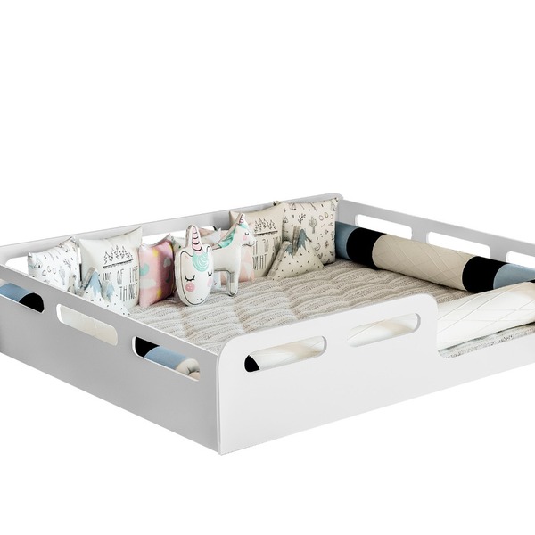 Cama Montessoriana Branca Acetinada Casal Potente