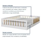 Cama Montessoriana Casal Ana 144,8x195x36cm Branco/amadeirado