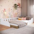 Cama Montessoriana Casal Branca Mdp Memphis Quarto Infantil