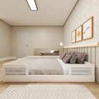 Cama Montessoriana Casal Infantil Lua Branco/cinza Cristal