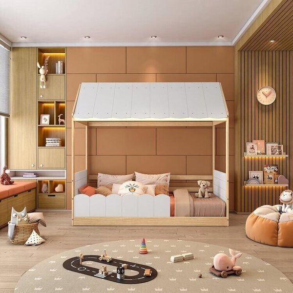 Cama Montessoriana Casinha Com Led E Grade New Garden Casatem