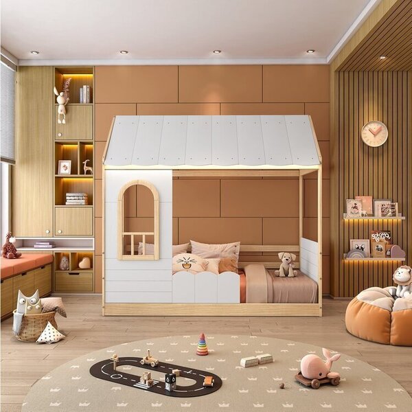 Cama Montessoriana Casinha Com Led E Janela New Garden Casate