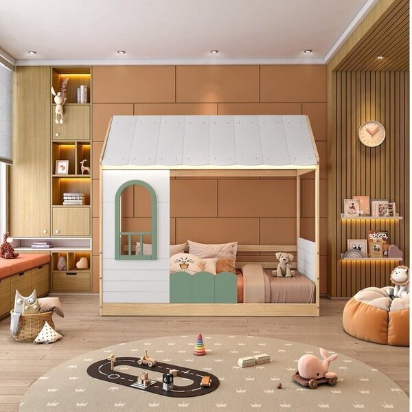 Cama Montessoriana Casinha Com Led E Janela New Garden Casate