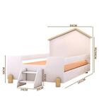 Cama Montessoriana Casinha Gold Solteiro Escadinha Branco