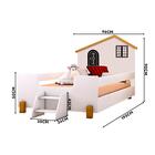 Cama Montessoriana Casinha Solteiro Com Escadinha Branco Pret