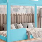 Cama Montessoriana Com Grade Infantil Crystal Azul J&a