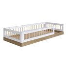 Cama Montessoriana De Solteiro Affetto Aveiro Oak/ Branco