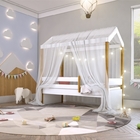 Cama Montessoriana Exclusiv Fio De Luz E Voal Branco