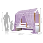 Cama Montessoriana Exclusiv Solteiro Com Voal Lilás