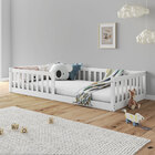 Cama Montessoriana Infantil Branco Grades De Proteção Lateral