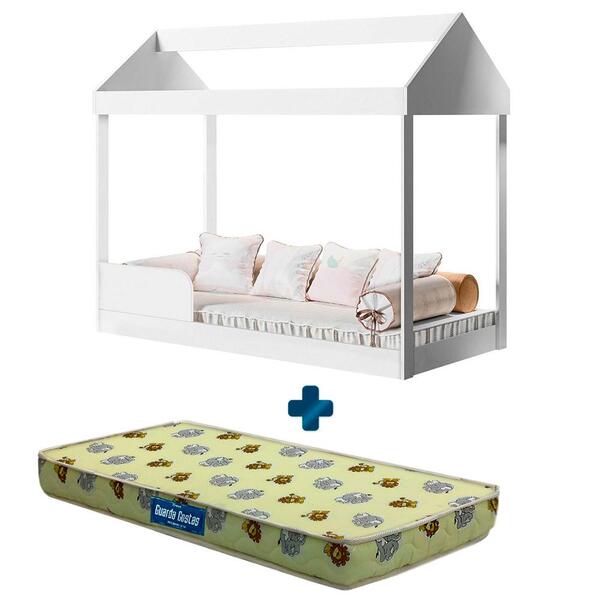 Cama Montessoriana Infantil Casinha Branca Dakota Gabrielli C